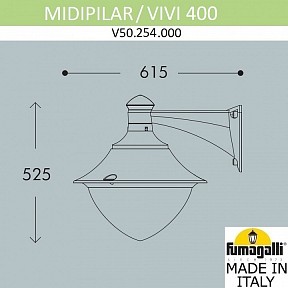 Светильник на штанге Fumagalli Vivi серый арт. V50.254.000.AXH27