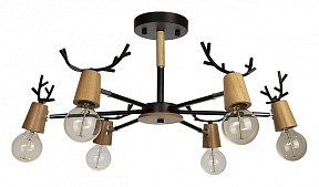 Люстра на штанге Loft it Sven дерево арт. 10024/6 Black