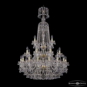 Подвесная люстра Bohemia Ivele Crystal 1409 золото арт. 1409/16+8+4/300/XL-130/3d G