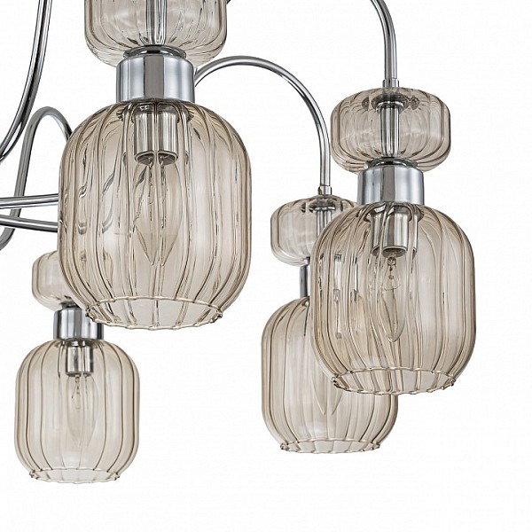 Люстра на штанге Escada Gloss серый арт. 1141/8PL Chrome/Beige