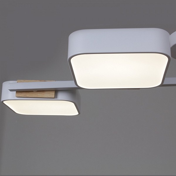 Люстра на штанге Reluce  белый арт. 03361-0.3-04 WH+WOOD
