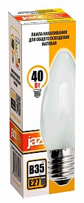Лампа накаливания Jazzway   арт. B35 240V 40W E27 frosted
