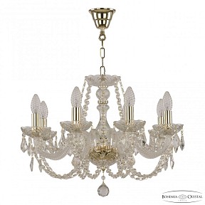 Подвесная люстра Bohemia Ivele Crystal 101 золото арт. 101/8/195 G Leafs
