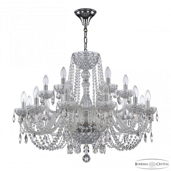 Подвесная люстра Bohemia Ivele Crystal 5402 никель арт. 5402/12+6/300 Ni Clear/M-1F