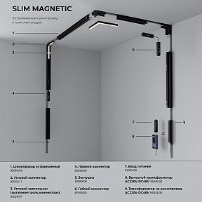 Встраиваемый светильник Elektrostandard Slim Magnetic черный арт. a067377