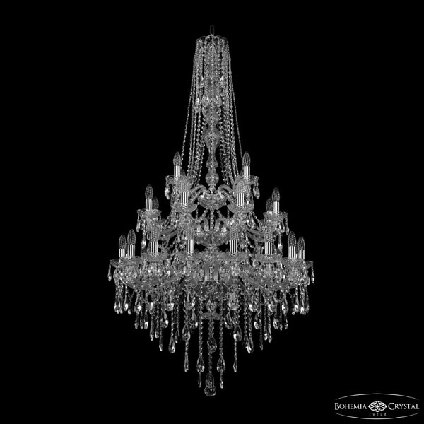 Подвесная люстра Bohemia Ivele Crystal 1415 никель арт. 1415/16+8+4/300/h-155/3d Ni