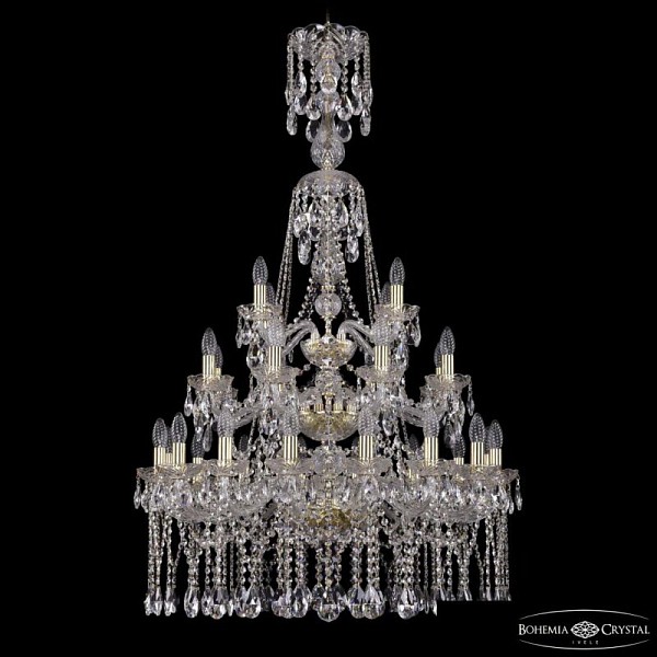 Подвесная люстра Bohemia Ivele Crystal 1413 золото арт. 1413/16+8+4/300/XL-134/3d G