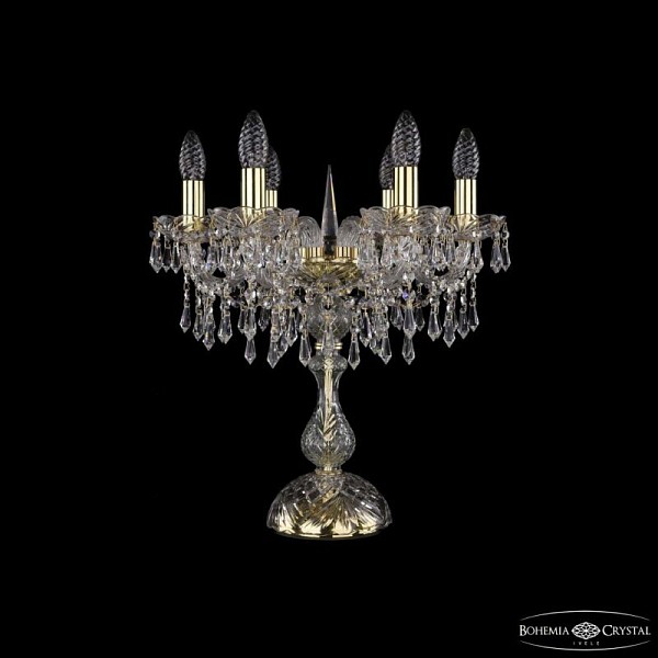Настольная лампа декоративная Bohemia Ivele Crystal 1403 золото арт. 1403L/6/141-47 G
