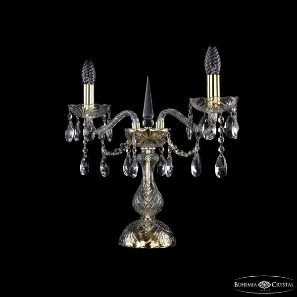 Настольная лампа декоративная Bohemia Ivele Crystal 1413 золото арт. 1413L/2/141-39 G