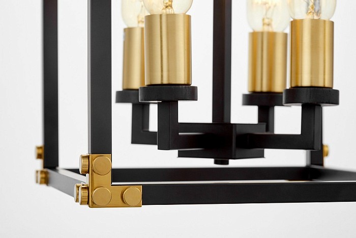 Люстра на штанге LUMINA DECO Waldorf черный арт. LDP 1140-4 BK+MD