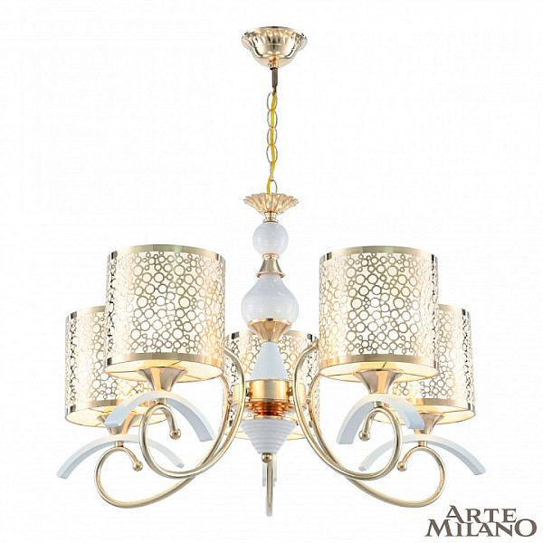 Подвесная люстра Arte Milano Florentia-9787 белый арт. 309787/5 Wh/Gd