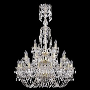 Подвесная люстра Bohemia Ivele Crystal 1402 золото арт. 1402/16+8+4/300/XL-123/3D/G