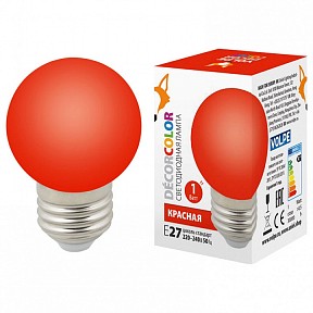 Лампа светодиодная Volpe Sky  арт. LED-G45-1W/RED/E27/FR/С