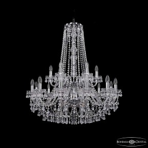 Подвесная люстра Bohemia Ivele Crystal 1410 никель арт. 1410/12+6/300/h-95/2d Ni V0300