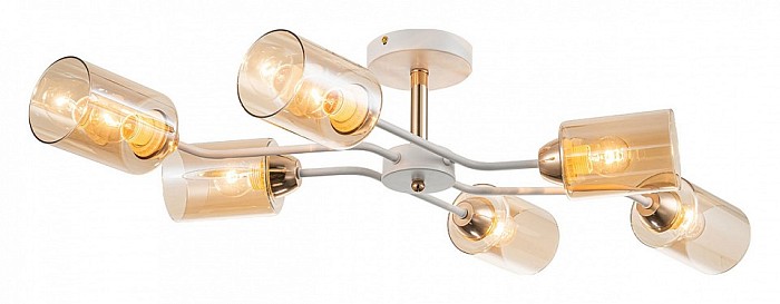 Люстра на штанге Escada Vertigo белый арт. 1131/6P White/Gold