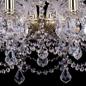 Подвесная люстра Bohemia Ivele Crystal 1411 золото арт. 1411/10+5/240/G/Leafs