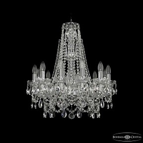 Подвесная люстра Bohemia Ivele Crystal 1411 никель арт. 1411/12/195/XL-65 Ni