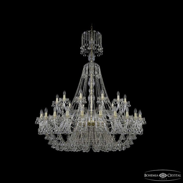 Подвесная люстра Bohemia Ivele Crystal 1409 золото арт. 1409/24+12/530/XL-170 G