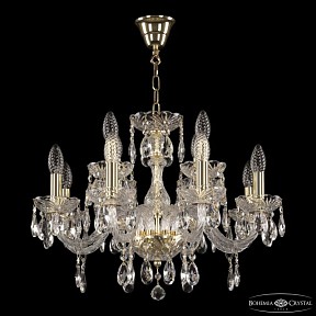 Подвесная люстра Bohemia Ivele Crystal 117 золото арт. 117/8+4/195 G