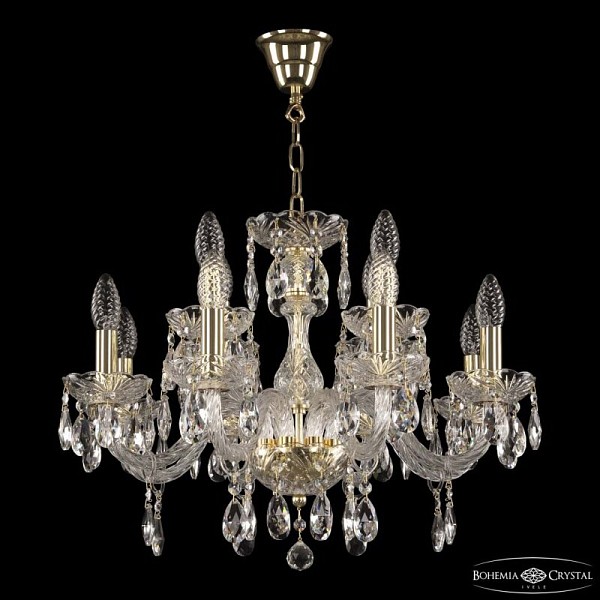 Подвесная люстра Bohemia Ivele Crystal 117 золото арт. 117/8+4/195 G