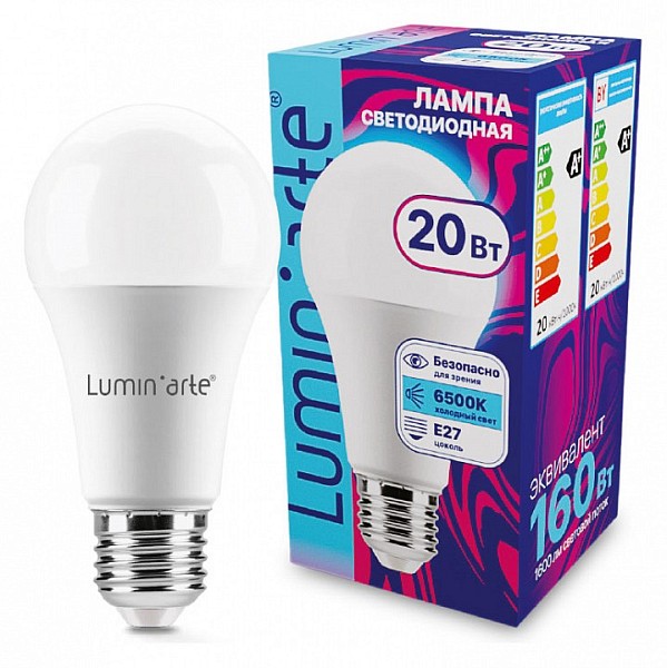 Лампа светодиодная Luminarte   арт. LSTD-A60-20W6KE27