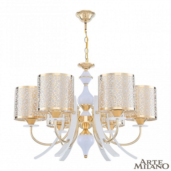 Подвесная люстра Arte Milano Florentia-6067 белый арт. 306067/6 Wh/Gd