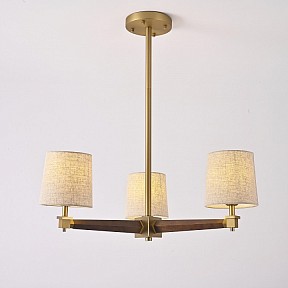 Люстра на штанге Imperiumloft Jorgenson Beige/Dark wood дерево арт. STAVRA01