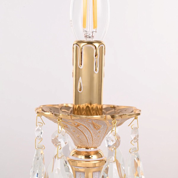 Настольная лампа декоративная Bohemia Ivele Crystal AL77 золото арт. AL77200L/1-25 GW