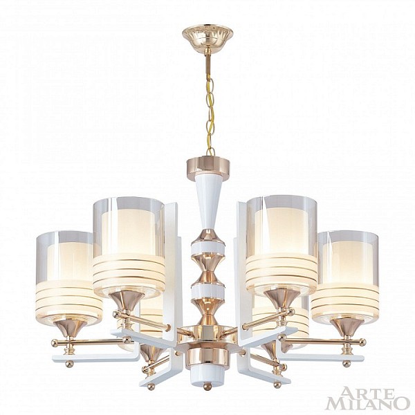Подвесная люстра Arte Milano Florentia-6087 белый арт. 306087/6 Wh/Gd