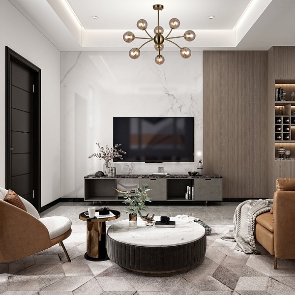 Люстра на штанге Escada Infinity коричневый арт. 10164/9PL Copper