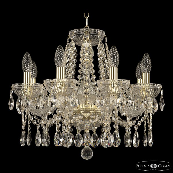 Подвесная люстра Bohemia Ivele Crystal 5413 золото арт. 5413/8/165 G Clear/M-1G