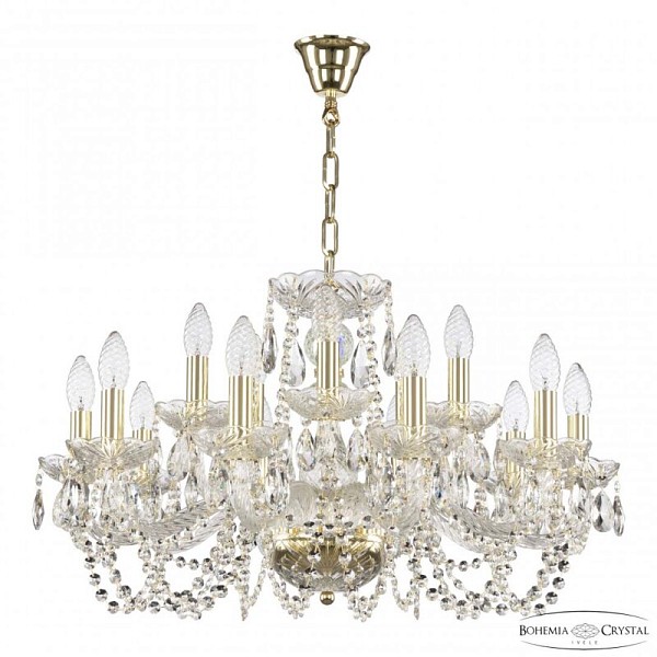 Подвесная люстра Bohemia Ivele Crystal 119 золото арт. 119/10+5/240 G