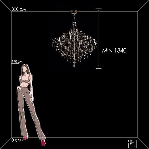 Подвесная люстра Loft it Mira желтый арт. 10259/1000 Gold Asfour