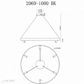 Подвесная люстра iLedex Vision черный арт. 2060-D1000 BK