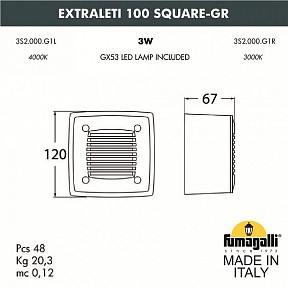 Встраиваемый светильник Fumagalli Extraleti черный арт. 3S2.000.000.AYG1L