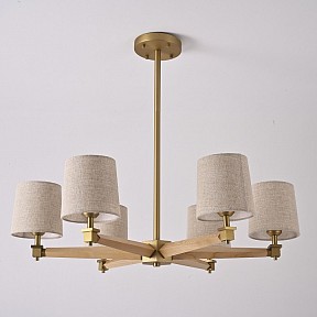 Люстра на штанге Imperiumloft Jorgenson Beige/Light wood дерево арт. STAVRA01