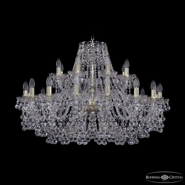 Подвесная люстра Bohemia Ivele Crystal 1409 золото арт. 1409/16+8/360 G