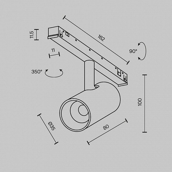 Светильник на штанге Maytoni Technical Фокус черный арт. TR243-4-5WTW-DSZ-B