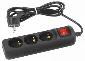 Сетевой фильтр Эра  черный арт. UX-3es-1,5m-B