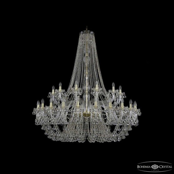 Подвесная люстра Bohemia Ivele Crystal 1409 золото арт. 1409/24+12/530/h-160 G