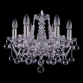 Подвесная люстра Bohemia Ivele Crystal 1413 металл арт. 1413/6/141/Ni/Balls