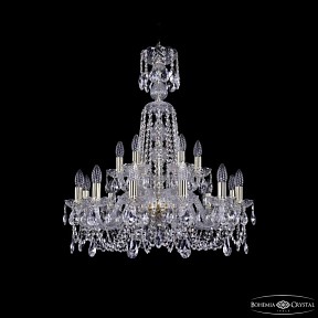 Подвесная люстра Bohemia Ivele Crystal 1402 золото арт. 1402/12+6/240/XL-77 G