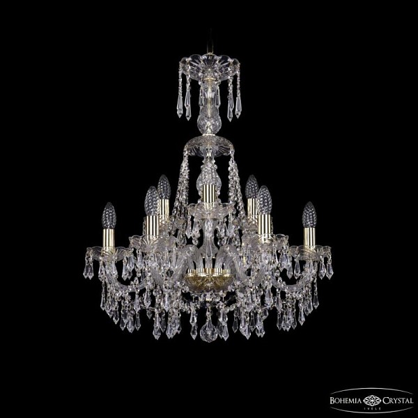 Подвесная люстра Bohemia Ivele Crystal 1403 золото арт. 1403/6+3/195/XL-65 G