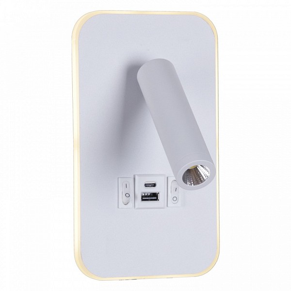 Бра Reluce 86204 белый арт. 86204-9.2-001KT LED12W+USB WT