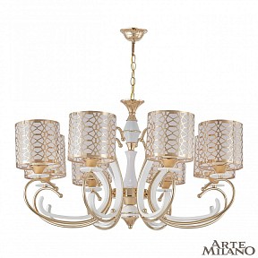 Подвесная люстра Arte Milano Florentia-1237 белый арт. 301237/8 Wh/Gd