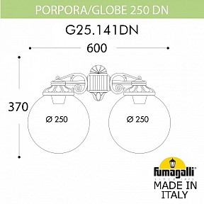 Светильник на штанге Fumagalli Globe 250 черный арт. G25.141.000.AYE27DN
