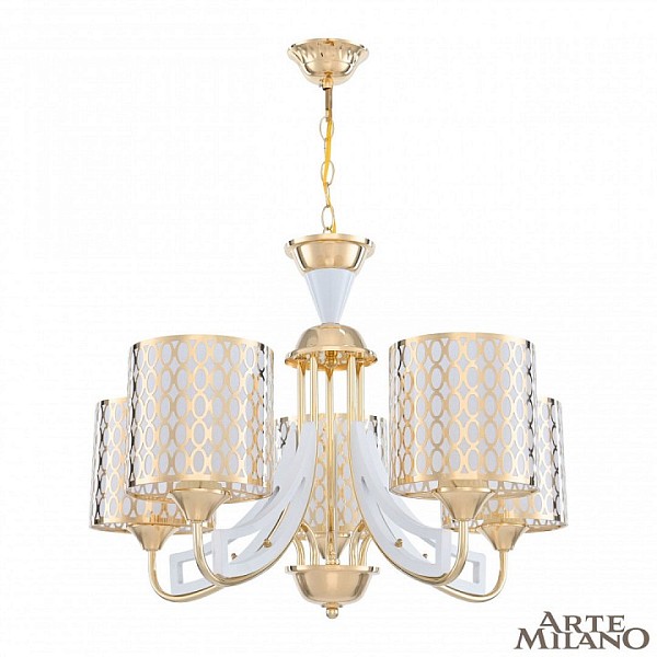 Подвесная люстра Arte Milano Florentia-3387 белый арт. 303387/5 Wh/Gd