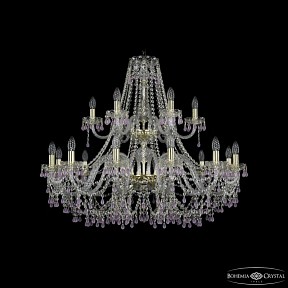 Подвесная люстра Bohemia Ivele Crystal 1410 золото арт. 1410/12+6/360/2d G V7010