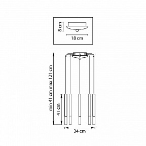 Подвесная люстра Lightstar Tubo золото арт. L5T747143