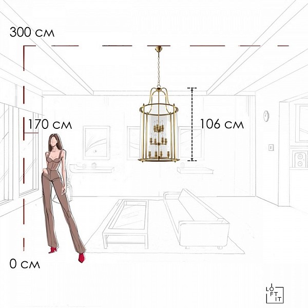 Подвесной светильник Loft it Lighthouse бронза арт. 10456/12 AB